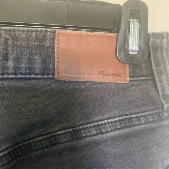 Madewell grey curvy high rise skinny raw  hem distressed knees jeans - Picture 6 of 7